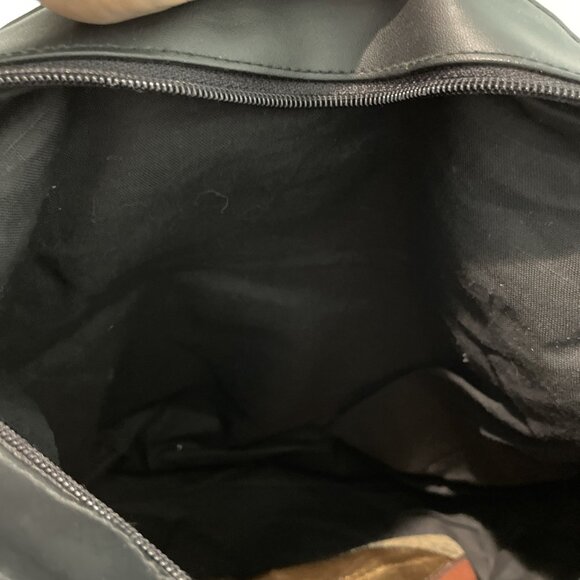 VTG Michael Stevens Leather Patchwork Shoulder Bag w/ Matching Makeup Bag NEW - Picture 14 of 16